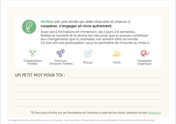 Visuel Bon Cadeau fertîles verso